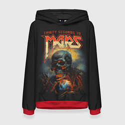 Толстовка-худи женская Thirty seconds to mars skull, цвет: 3D-красный