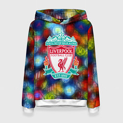 Толстовка-худи женская Liverpool все logo неон, цвет: 3D-белый