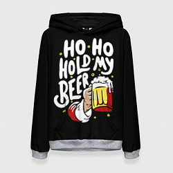 Толстовка-худи женская Ho - ho - hold my beer, цвет: 3D-меланж