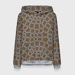 Толстовка-худи женская Витражный паттерн с текстурой, цвет: 3D-меланж