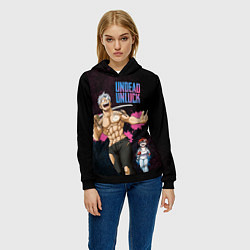Толстовка-худи женская Undead Unluck - Fuuko and Andy, цвет: 3D-черный — фото 2
