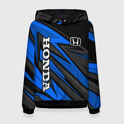 Толстовка-худи женская Honda motors - синяя спортивная абстракция, цвет: 3D-черный