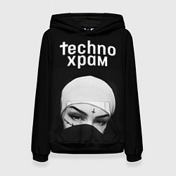 Женская толстовка Techno храм монашка в маске