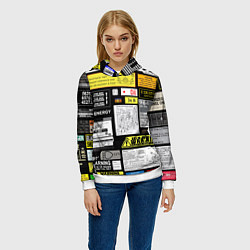 Толстовка-худи женская Инженерные знаки, цвет: 3D-белый — фото 2