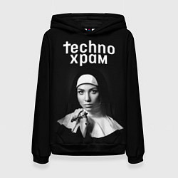 Женская толстовка Techno храм монашка с красивыми глазами