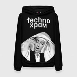 Женская толстовка Techno храм эмоциональная монашка