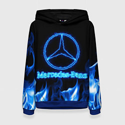 Женская толстовка Mercedes-benz blue neon