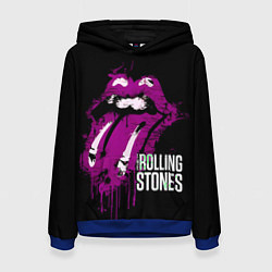 Толстовка-худи женская The Rolling Stones - lips, цвет: 3D-синий