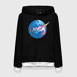 Толстовка-худи женская NASA true space star, цвет: 3D-белый