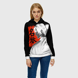 Толстовка-худи женская Честь самурая, цвет: 3D-белый — фото 2
