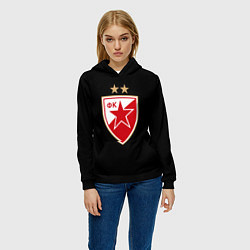 Толстовка-худи женская Црвена Звезда logo fc, цвет: 3D-черный — фото 2