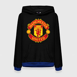 Толстовка-худи женская Manchester United fc club, цвет: 3D-синий