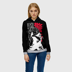 Толстовка-худи женская Итадори Юдзи - Магическая битва, цвет: 3D-меланж — фото 2