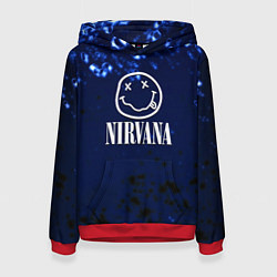 Толстовка-худи женская Nirvana рок краски, цвет: 3D-красный