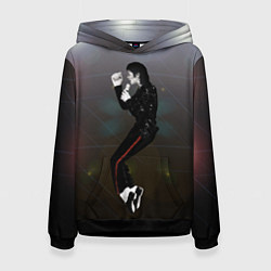 Толстовка-худи женская Michael Jackson в прыжке, цвет: 3D-черный