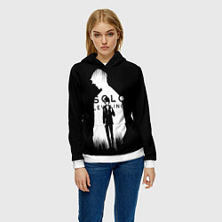 Толстовка-худи женская Solo Leveling Sung Jin Woo LevelUp, цвет: 3D-белый — фото 2