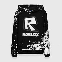 Толстовка-худи женская Roblox белая краска, цвет: 3D-черный