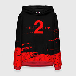 Толстовка-худи женская Destiny 2 краски надписи, цвет: 3D-красный