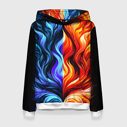 Толстовка-худи женская Два огня, цвет: 3D-белый