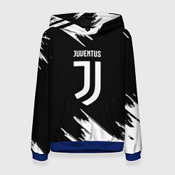 Толстовка-худи женская Juventus краски текстура, цвет: 3D-синий