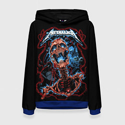 Толстовка-худи женская Metallica skeleton, цвет: 3D-синий