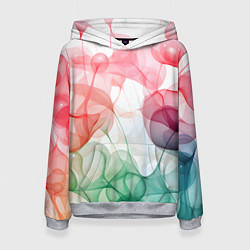 Толстовка-худи женская Цветные пузыри, цвет: 3D-меланж