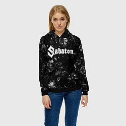 Толстовка-худи женская Sabaton black ice, цвет: 3D-черный — фото 2