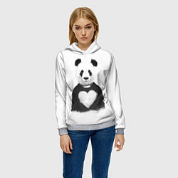 Толстовка-худи женская Love panda, цвет: 3D-меланж — фото 2