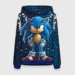 Толстовка-худи женская Sonic - splash and logo, цвет: 3D-синий