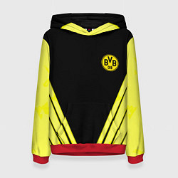 Толстовка-худи женская Borussia geometry yellow, цвет: 3D-красный