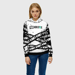 Толстовка-худи женская Pubg текстура полосы, цвет: 3D-черный — фото 2