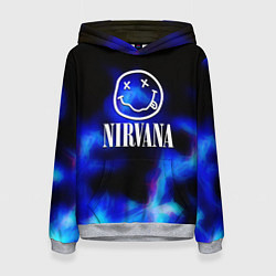 Толстовка-худи женская Nirvana flame ghost steel, цвет: 3D-меланж