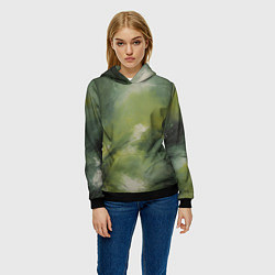 Толстовка-худи женская Зеленая палитра, цвет: 3D-черный — фото 2