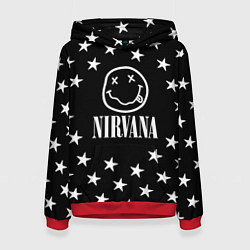 Толстовка-худи женская Nirvana stars steel, цвет: 3D-красный