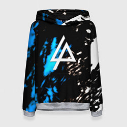 Толстовка-худи женская Linkin park холодные краски, цвет: 3D-меланж