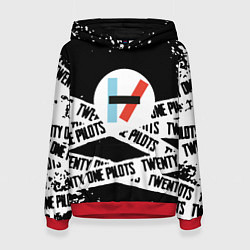 Толстовка-худи женская Twenty one pilots stripes steel, цвет: 3D-красный