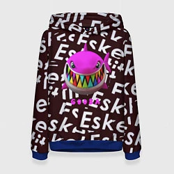 Толстовка-худи женская Esskeetit logo pattern, цвет: 3D-синий