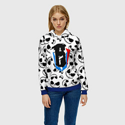 Толстовка-худи женская Rainbow six монстр хэллоуин, цвет: 3D-синий — фото 2