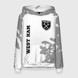 Толстовка-худи женская West Ham sport на светлом фоне вертикально, цвет: 3D-белый