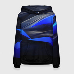 Женская толстовка Black and blue abstract background sport style