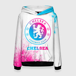 Толстовка-худи женская Chelsea neon gradient style, цвет: 3D-черный