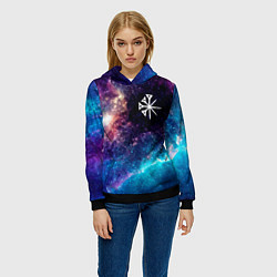 Толстовка-худи женская Nightwish space rock, цвет: 3D-черный — фото 2