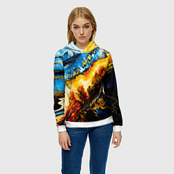 Толстовка-худи женская Кислотные метаморфозы, цвет: 3D-белый — фото 2