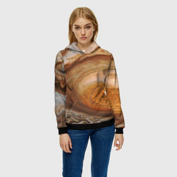 Толстовка-худи женская Волны Юпитера - star dust, цвет: 3D-черный — фото 2