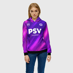 Толстовка-худи женская PSV legendary sport grunge, цвет: 3D-черный — фото 2