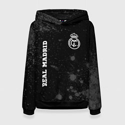 Толстовка-худи женская Real Madrid sport на темном фоне вертикально, цвет: 3D-черный