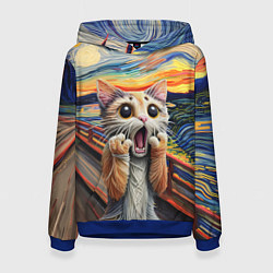 Женская толстовка Кот крик вязаный арт