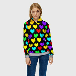 Толстовка-худи женская Undertale heart pattern, цвет: 3D-меланж — фото 2