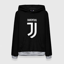 Толстовка-худи женская Juventus sport fc белое лого, цвет: 3D-меланж