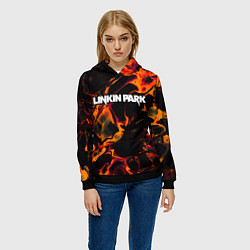 Толстовка-худи женская Linkin Park red lava, цвет: 3D-черный — фото 2